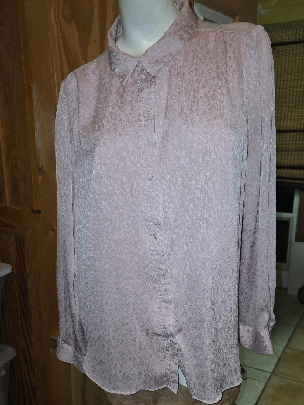 LC Lauren Conrad Blush Pink Long-Sleeve Button-Down Shirt